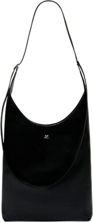 Courr&egrave;ges Shoulder Bags, female, Black, Size: ONE SIZE Large Melt Leather Tote Bag