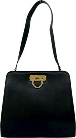 Ferragamo Pre-owned Leren Schoudertas - Dames - Vintage Schoudertas - Zwart - ONE Size - Leer - Vintage