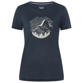 super.natural Mountain Mandala Tree Tee Merinoshirt f&uuml;r Damen | blau