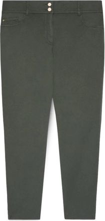 Fiorella Rubino Skinny Katoenen Broek - Dames - Slim Fit Broeken - Groen - 2XL - Katoen - Broeken