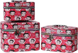 Betty Boop Womens Cosmetic Bag Set In Pink