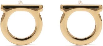Ferragamo Golden Gancini Stud Earrings