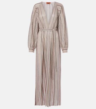 Missoni Striped lam&eacute; wrap cardigan