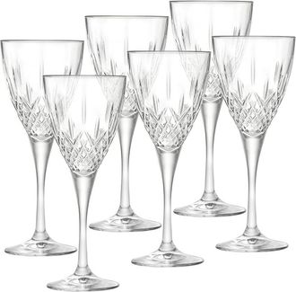 Barski Glass Stemmed Wine Glasses, 8Oz Set Of 6