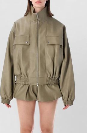 Frankie Shop nolita faux leather stand collar bomber