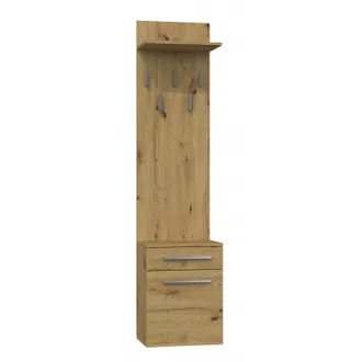 Hucoco Hucoco - Vioni - Guardarropa De Entrada - Perchero De Pared Con Balda - 5 Ganchos - Caj&oacute;n + Contenedor