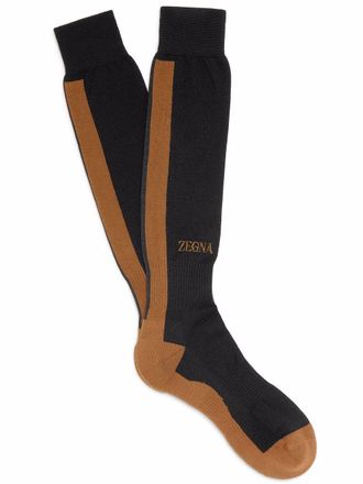 Ermenegildo Zegna Sokken met logo - Zwart