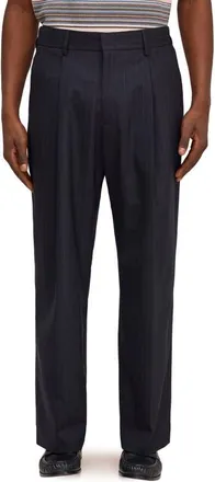 Nn.07 Kay 10037 Pinstriped Pleated Trousers in Navy Stripe at Nordstrom, Size 33 X 32