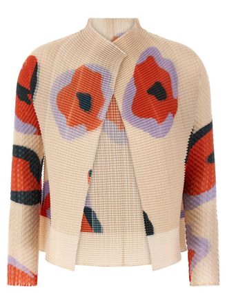 Issey Miyake Beige Verve Pleats Top Cardigan