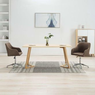 vidaXL Sillas De Comedor Giratorias 2 Unidades Tela Marr&oacute;n Vidaxl