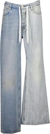 Balenciaga Blauwe Twee-Tinten Denim Broek - Dames - Loose Fit Jeans - Blauw - XS - Denim - Jeans