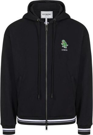Iceberg Dino Social Club Hoodie - Heren - Vesten met rits - Zwart - XL - Katoen - Hoodies & sweatvesten