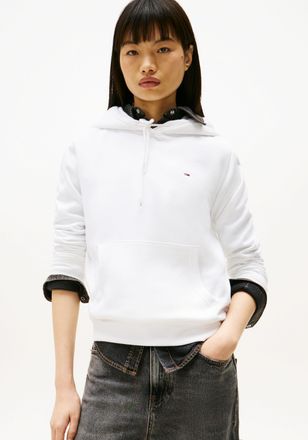 Tommy Jeans Kapuzensweatshirt TOMMY JEANS TJW REG S FLAG HOODIE, Damen, Gr. XXS (32), weiss (wei&szlig;), Sweatware, Obermaterial: 80% Baumwolle, 20% Polyester, unifarb