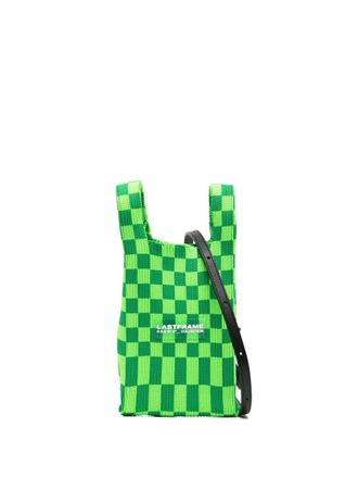 Lastframe Ichimatsu check-pattern tote bag - women - Nylon - OS - Green