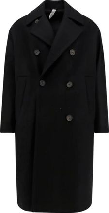 Hev&ograve; Cappotto - Heren - Mantel - Zwart - XL - Wol - Jassen