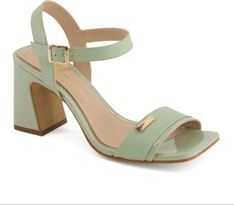 Andrea Womens Block Heel Ankle Strap Sandals