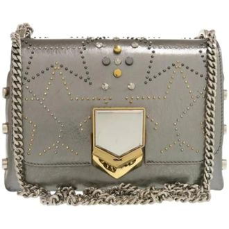 Jimmy Choo London Pre-owned Leren Crossbodytas - Dames - Pre-owned - Grijs - Maat: ONE Size Leer