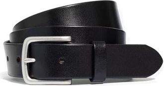 Madewell Mens Thin Leather Belt in Classic Black at Nordstrom, Size 32
