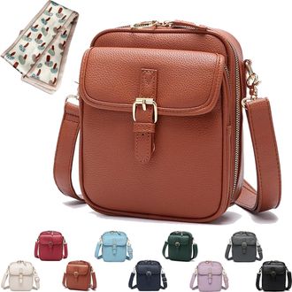 Generic Forcipower Crossbody Leather Bag, Urvashi Anti-Theft Vintage Adjustable Collaboraten1 Shoulder Messenger (Brown)