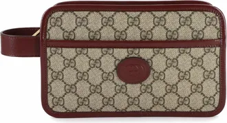 Gucci Beige Bordeaux Gg Supreme Leather Clutch Bag (Pre-Owned)