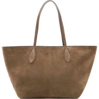 Mango Suede Shopper Bag in Medium Brown at Nordstrom