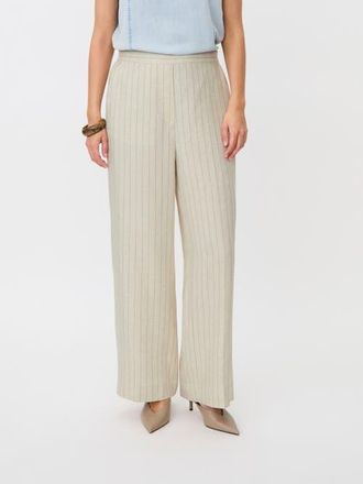 Masai Mapippie Linen-Blend Pinstripe Trousers in Fog at Nordstrom, Size Xx-Large