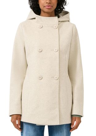 QS by s.Oliver Kapuzenfleecejacke QS, Damen, Gr. XS (34), sanftes wei&szlig;, Fleece, Obermaterial: 100% Polyester. Futter: 100% Polyester, unifarben, tailliert ca. Mitte 