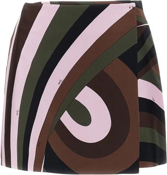 Pucci Flared Wrap Skirt - Dames - Korte rokken - Veelkleurig - S - Rokken