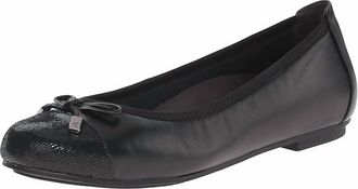Vionic Minna Ballet Flat Shoes-Wide In Black