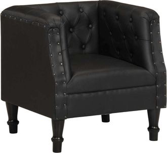 vidaXL Vidaxl - Sillón de cuero auténtico negro