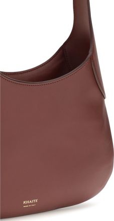Khaite Womens Hobo Shoulder Bag Joan Oxblood Calfskin Calf Leather Handbags Hand