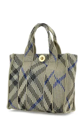 Burberry Womens Embroidered Fabric Check Mini Handbag Lichen Borse A Mano