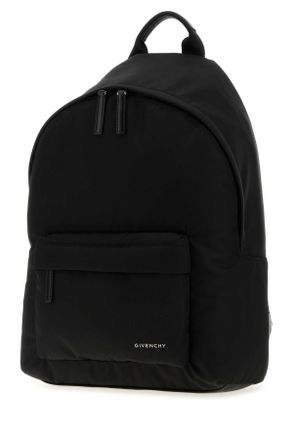 Givenchy Mens Blak Canvas Backpack Black Zaini