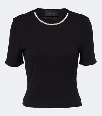 Simone Rocha Top calado de algod&oacute;n adornado