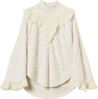 Twinset Truien & Vesten, Dames, Wit, M, Wol, Oversized coltrui