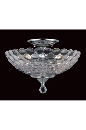 Netlighting Dallas Chrome Bowl Semi Flush Ceiling Light in Grey