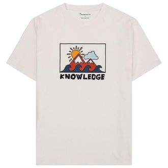 Knowledge Cotton Apparel Regenerative Organic Cotton Front Print T-Shirt T-Shirt f&uuml;r Herren | wei&szlig;