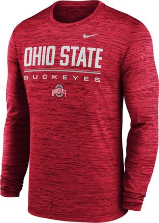 Nike Ohio State Sideline Velocity Nike Mens Dri-FIT College T-Shirt in Red | 02EQ65NOH-FG7