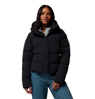 Columbia Womens Amaze Puff Hooded Jacket, Black, L