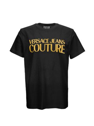 Versace Jeans Couture Black Logo Print Regular Fit T-Shirt