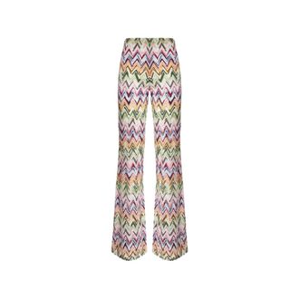Missoni Rechte Broek van Bedrukte Tule - Dames - Wijde Broeken - Veelkleurig - M - Tule - Broeken