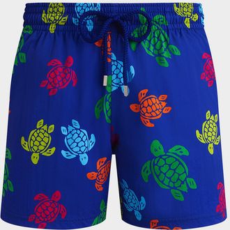 Vilebrequin Men Stretch Multicolor Turtle Swim Trunks