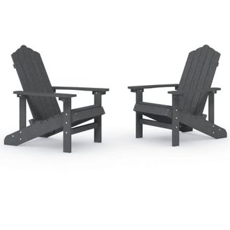 vidaXL Sillas De Jard&iacute;n Adirondack 2 Pcs Antracita Hite