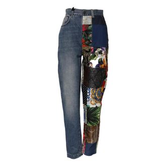 Dolce & Gabbana Loose-fit Jeans, female, Blue, Size: 2XS Amber Patchwork High Waist Denim Jeans