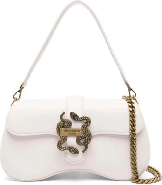 Just Cavalli Iconische Slang Schoudertas - Dames - Handtassen - Wit - ONE Size - Tassen