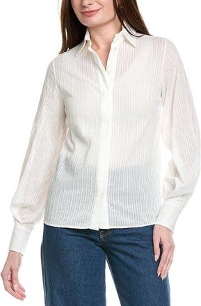 Eleventy Womens White Puff Sleeve Shirt, Size 44