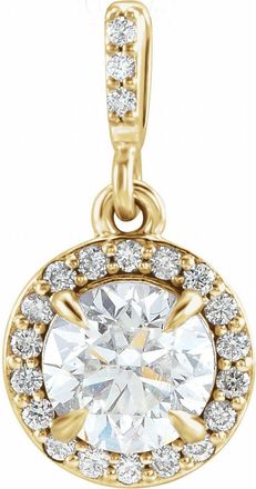 Diamond2Deal 14k Gold 9/10ct Lab-Grown Diamond Halo-Style Pendant