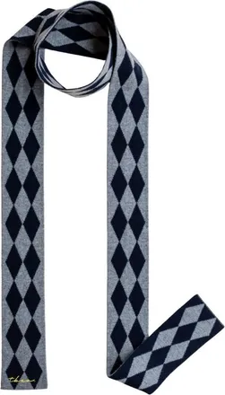 TBCo Merino Wool Harlequin Skinny Scarf in Charcoal Harlequin at Nordstrom, Size Small