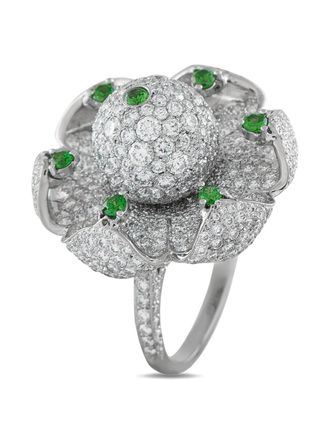 Jacob & Co. embellished diamond and tsavorite ring - Argento