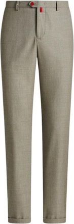 Kiton Broeken, Heren, Grijs, W38, Wol, Chino Broek